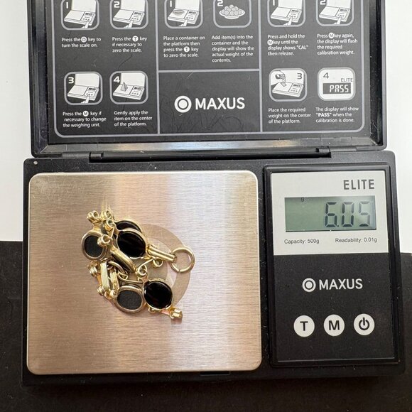 Silver Tone Black Onyx Bezel Set Station Bracelet Size 7.5" Length - Picture 10 of 10